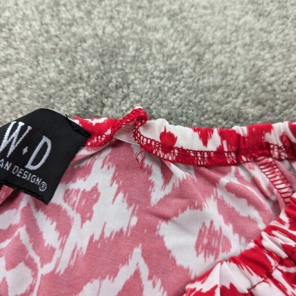 N.W.D Women's Geometric Print Peasant Blouse in Red and White - Extra Large - Picture 9 of 9